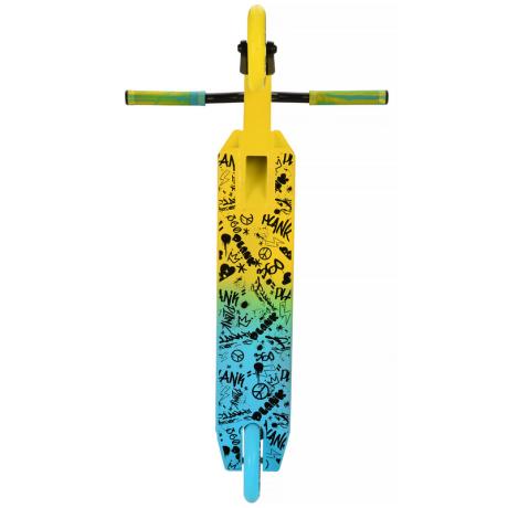 Самокат трюковой PLANK 360 (желто-голубой)